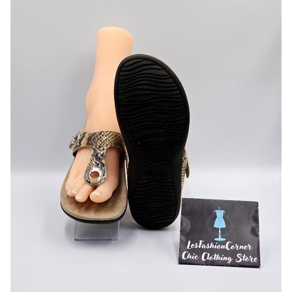 Vionic Women Lana Snake Skin Leather Podiatrist Designed Thong Sandals Sz 9 2496 - Picture 3 of 16